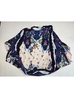 Rachel Zoe Floral Kimono Topper Open Front Cover-Up One Size Poncho Boho